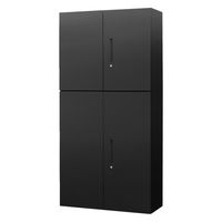 Netforce イーセンブリー 両開き書庫1台+両開き書庫1台 2段×3段 幅880mm スチール ブラック 1セット（直送品）