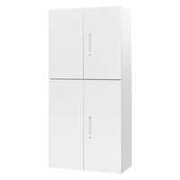 Netforce イーセンブリー 両開き書庫1台+両開き書庫1台 3段×3段 幅880mm スチール ホワイト 1セット（直送品）