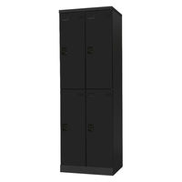 Netforce イーセンブリー ロッカー 4人用 ダイヤル錠 幅600mm スチール スリムロッカー ブラック 1台（直送品）