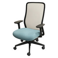 Netforce シースルーチェア チェア 肘付き オフィスチェア ブラックフレーム×座面ネモフィラブルー 1脚（直送品）