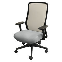 Netforce シースルーチェア チェア 肘付き オフィスチェア ブラックフレーム×座面ストーングレー 1脚（直送品）