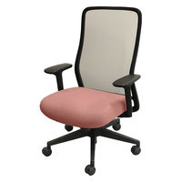 Netforce シースルーチェア チェア 肘付き オフィスチェア ブラックフレーム×座面ダリアレッド 1脚（直送品）