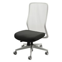 Netforce シースルーチェア チェア 肘なし オフィスチェア ホワイトフレーム×座面ナイトブラック 1脚（直送品）