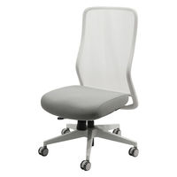 Netforce シースルーチェア チェア 肘なし オフィスチェア ホワイトフレーム×座面ストーングレー 1脚（直送品）