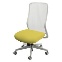 Netforce シースルーチェア チェア 肘なし オフィスチェア ホワイトフレーム×座面ミモザイエロー 1脚（直送品）
