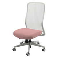 Netforce シースルーチェア チェア 肘なし オフィスチェア ホワイトフレーム×座面ダリアレッド 1脚（直送品）