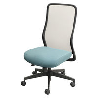 Netforce シースルーチェア チェア 肘なし オフィスチェア ブラックフレーム×座面ネモフィラブルー 1脚（直送品）