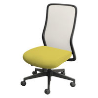 Netforce シースルーチェア チェア 肘なし オフィスチェア ブラックフレーム×座面ミモザイエロー 1脚（直送品）