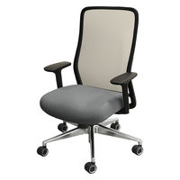 Netforce シースルーチェア オフィスチェア 肘付き アルミ脚 ブラックフレーム×座面スレイトグレー 1脚（直送品）