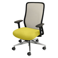 Netforce シースルーチェア オフィスチェア 肘付き アルミ脚 ブラックフレーム×座面ミモザイエロー 1脚（直送品）