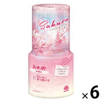 【数量限定】スッキーリ！ お部屋用 消臭剤 芳香剤 置き型 ココロ浮き立つさくら便り 400mL 1セット（1個×6） アース製薬