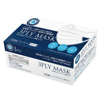 川西工業 ガードファイン3層マスク ホワイト #7042W 1箱（50枚入）