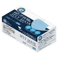 川西工業 ガードファイン3層マスク ブルー #7042B 1箱（50枚入）