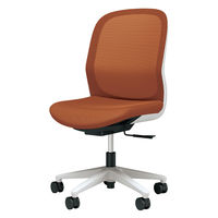 【設置込】プラス Fita2 事務イス 肘なし ライトグレー×テラコッタオレンジ KC-FT00MKL-UC OR 1脚（直送品）