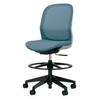 【設置込】プラス Fita2 事務イス 肘なし ハイタイプ ライトグレー×セージブルー KC-FT05MKL BL 1脚（直送品）