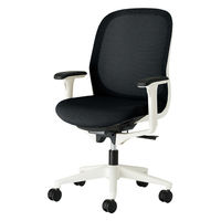 【設置込】プラス Fita2 事務イス アジャスト肘 ホワイト×ブラック KD-FT50MKL BK 1脚（直送品）