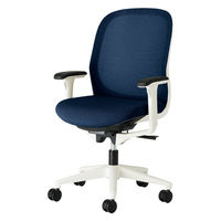 【設置込】プラス Fita2 事務イス アジャスト肘 ホワイト×ネイビー KD-FT50MKL-UC DB 1脚（直送品）