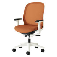 【設置込】プラス Fita2 事務イス アジャスト肘 ホワイト×テラコッタオレンジ KD-FT50MKL-UC OR 1脚（直送品）