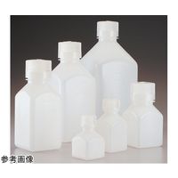目盛付き角型ボトル 125mL HDPE バルク/本体・キャップ別包装 1箱(250本入) 312018-0125 1箱(250本)（直送品）