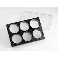 Elplasia プレート 6ウェル クリアボトムプレート黒 ラウンドボトム 超低接着表面 1個×5パック入 4440 1ケース(5個)（直送品）