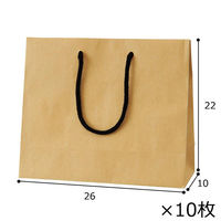 ストア・エキスプレス 【10枚】手提げ紙袋 無地クラフト 26×10×22cm 36005-1011 1セット(10枚)（直送品）