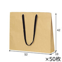 ストア・エキスプレス 【50枚】ショルダーバッグ ベージュ無地紙袋 黒ひも 52×10×42cm 36005-192 1セット(50枚)（直送品）
