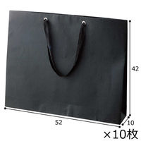 ストア・エキスプレス 【10枚】ショルダーバッグ ブラック無地紙袋 黒ひも 52×10×42cm 36005-41 1セット(10枚)（直送品）