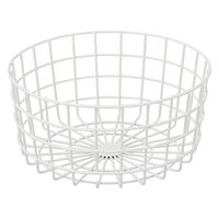 ストア・エキスプレス 【2個】丸型ワイヤーバスケット ホワイト 大 6033-6 1セット(2個) 61-819-52-3（直送品）