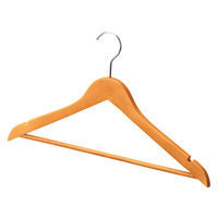 ストア・エキスプレス 【100本】木製ハンガー ナチュラル 平型バー付き 6700-11941 1セット(100本) 61-193-2-1（直送品）