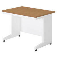 【組立設置込】プラス SA(エスエー) 平机 幅1000×奥行700×高さ720mm ミディアムウッド×ホワイト 1台（直送品）