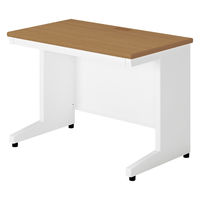 【組立設置込】プラス SA(エスエー) 平机 幅1000×奥行600×高さ720mm ミディアムウッド×ホワイト 1台（直送品）