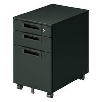 【設置込】プラス SA(エスエー) サイドキャビネット 3段 幅396×奥行577×高さ603mm ブラック 1台（直送品）