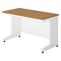 【組立設置込】プラス SA(エスエー) 平机 幅1200×奥行600×高さ720mm ミディアムウッド×ホワイト 1台（直送品）