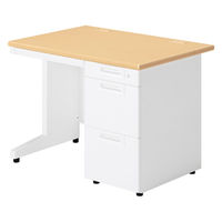 【組立設置込】プラス SA(エスエー) 片袖机 幅1000×奥行700×高さ720mm ホワイトメープル×ホワイト 1台（直送品）