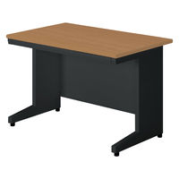 【組立設置込】プラス SA(エスエー) 平机 幅1100×奥行700×高さ720mm ミディアムウッド×ブラック 1台（直送品）