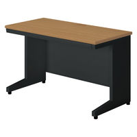 【組立設置込】プラス SA(エスエー) 平机 幅1200×奥行600×高さ720mm ミディアムウッド×ブラック 1台（直送品）