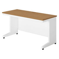 【組立設置込】プラス SA(エスエー) 平机 幅1400×奥行600×高さ720mm ミディアムウッド×ホワイト 1台（直送品）