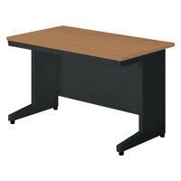 【組立設置込】プラス SA(エスエー) 平机 幅1200×奥行700×高さ720mm ミディアムウッド×ブラック 1台（直送品）