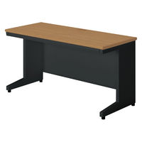 【組立設置込】プラス SA(エスエー) 平机 幅1400×奥行600×高さ720mm ミディアムウッド×ブラック 1台（直送品）