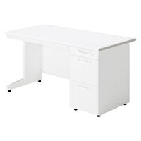 【組立設置込】プラス SA(エスエー) 片袖机 幅1400×奥行700×高さ720mm ホワイト 1台（直送品）