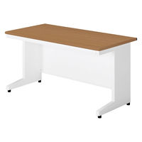 【組立設置込】プラス SA(エスエー) 平机 幅1400×奥行700×高さ720mm ミディアムウッド×ホワイト 1台（直送品）