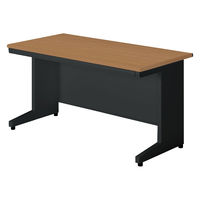 【組立設置込】プラス SA(エスエー) 平机 幅1400×奥行700×高さ720mm ミディアムウッド×ブラック 1台（直送品）