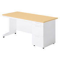 【組立設置込】プラス SA(エスエー) 片袖机 幅1600×奥行700×高さ720mm ホワイトメープル×ホワイト 1台（直送品）