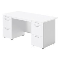 【組立設置込】プラス SA(エスエー) 両袖机 幅1600×奥行700×高さ720mm ホワイト 1台（直送品）