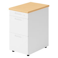 【組立設置込】プラス SA(エスエー) 脇机 幅400×奥行600×高さ720mm ホワイトメープル×ホワイト 1台（直送品）