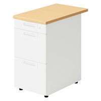 【組立設置込】プラス SA(エスエー) 脇机 幅400×奥行700×高さ720mm ホワイトメープル×ホワイト 1台（直送品）