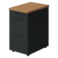 【組立設置込】プラス SA(エスエー) 脇机 幅400×奥行600×高さ720mm ミディアムウッド×ブラック 1台（直送品）