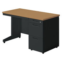 【組立設置込】プラス SA(エスエー) 片袖机 幅1200×奥行600×高さ720mm ミディアムウッド×ブラック 1台（直送品）
