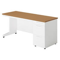 【組立設置込】プラス SA(エスエー) 片袖机 幅1600×奥行600×高さ720mm ミディアムウッド×ホワイト 1台（直送品）