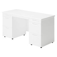 【組立設置込】プラス SA(エスエー) 両袖机 幅1400×奥行600×高さ720mm ホワイト 1台（直送品）